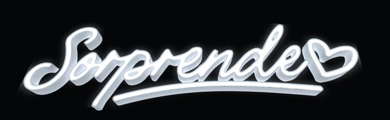 Vista de letras volumétricas encendidas generada por la herramienta